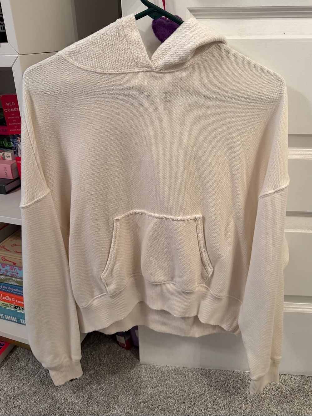 American eagle Cozy Cream Waffle-Knit Hooded Pullover